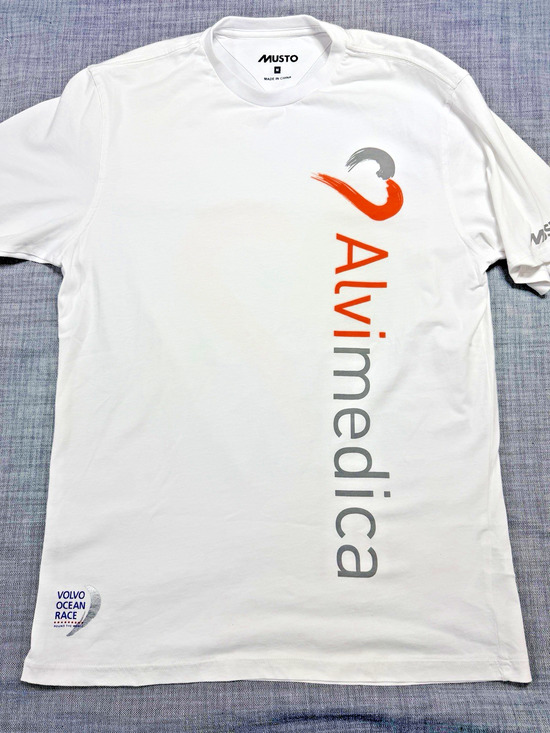 Musto Volvo Ocean Race T Shirt Team Alvimedica Graphic Size M White Vintage 2014